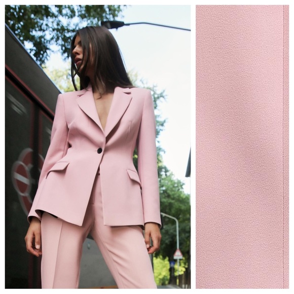 Zara Jackets & Blazers - NWOT. Zara Pink Viscose Blend Fitted Tailored Blazer. Size XL.